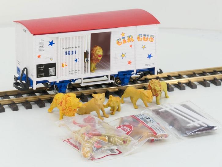 LGB 4036 Circus Wagon Altenfürt/Fischbach, Metallrader, L.., Hobby en Vrije tijd, Modeltreinen | Overige schalen, Wagon, Zo goed als nieuw