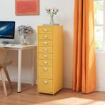 Kantoorkast Kökar op wielen 109x28x41 cm geel [en.casa], Verzenden, Nieuw in verpakking