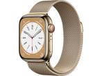 Apple Watch Series 8, 41mm, GPS + Cellular, RVS, Milanees, Verzenden, Zo goed als nieuw