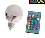 LED Bollamp RGB + Warm Wit - 5 Watt - MR16, Nieuw, Modern, Ophalen of Verzenden