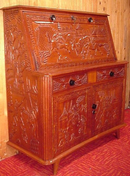 Antiek Chinese Klepbureau Secretaire Bureau kast Buro China, Antiek en Kunst, Antiek | Kantoor en Zakelijk, Ophalen