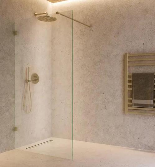 Saniclear Modern Brass profielloze inloopdouche 120 x 200, Doe-het-zelf en Verbouw, Sanitair, Bad, Nieuw, Glas, Ophalen of Verzenden