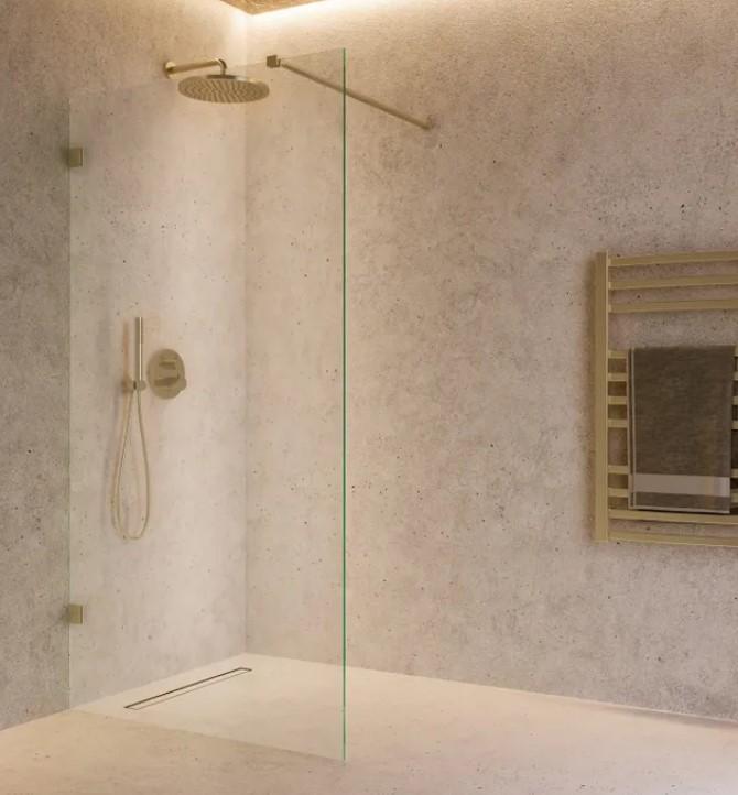 Saniclear Modern Brass profielloze inloopdouche 120 x 200, Doe-het-zelf en Verbouw, Sanitair, Bad, Nieuw, Glas, Ophalen of Verzenden