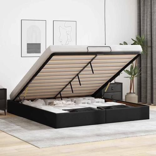 vidaXL Bedframe zonder matras 180x200 cm kunstleer zwart, Huis en Inrichting, Slaapkamer | Bedden, 80 cm, 200 cm, Zwart, Eenpersoons