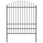 vidaXL Tuinhek met speren bovenkant (1,75-2)x1,7 m staal, Verzenden, Nieuw, IJzer, 2 meter of meer