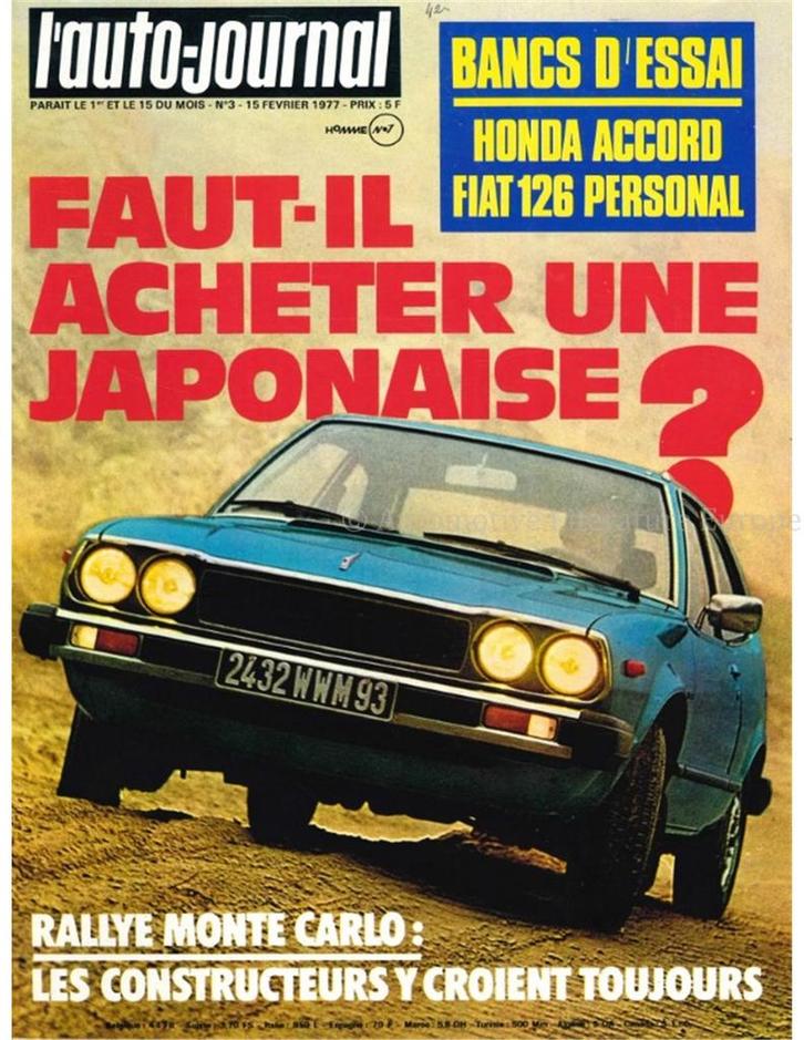 1977 LAUTO-JOURNAL MAGAZINE 03 FRANS, Boeken, Auto's | Folders en Tijdschriften