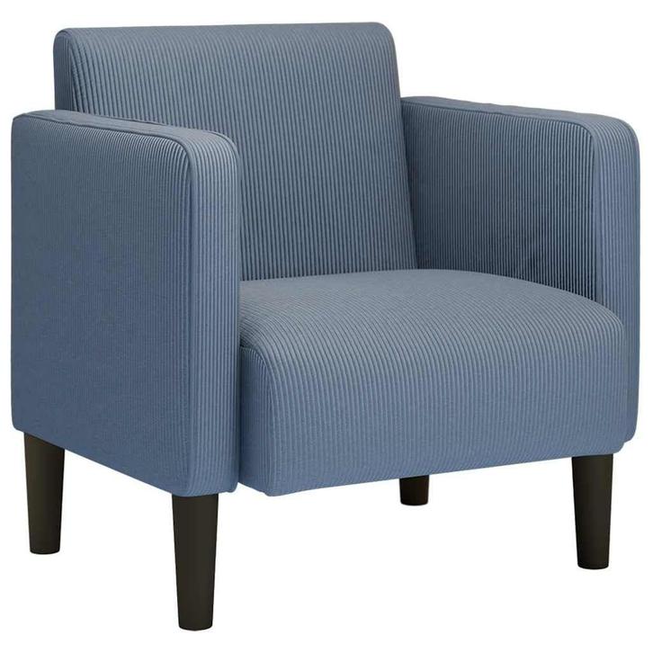 Fauteuil Corduroy Blauw | Retourproduct | Stijlvol & Beta..., Huis en Inrichting, Fauteuils, 50 tot 75 cm, Minder dan 75 cm, Nieuw