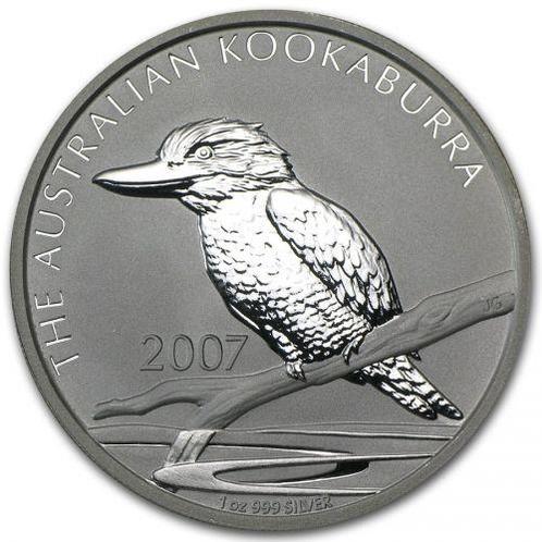 Kookaburra 1 oz 2007 (213.436 oplage), Postzegels en Munten, Munten | Oceanië, Losse munt, Zilver, Verzenden