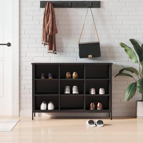 vidaXL Schoenenkast 100x35x70 cm bewerkt hout zwart, Huis en Inrichting, Kasten | Schoenenrekken, Nieuw, Verzenden