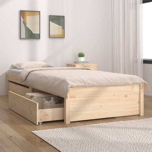 vidaXL Bedframe met lades 75x190 cm, Huis en Inrichting, Slaapkamer | Bedden, Bruin, Nieuw, Hout, Eenpersoons, Verzenden