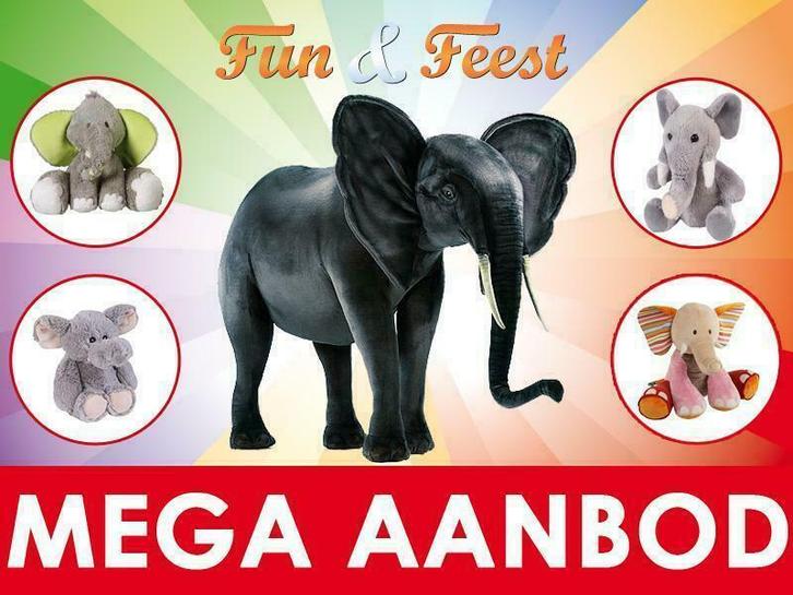 Knuffel olifant-  Grootste online aanbod pluchen olifanten, Kinderen en Baby's, Speelgoed | Knuffels en Pluche, Olifant, Nieuw