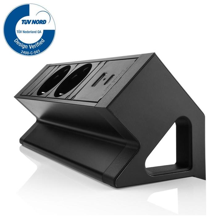 *WOONWINKEL* Lavis Power Desk Up® 2.0 Bureau Stekkerdoos Zwa, Huis en Inrichting, Bureaus, Nieuw, Verzenden