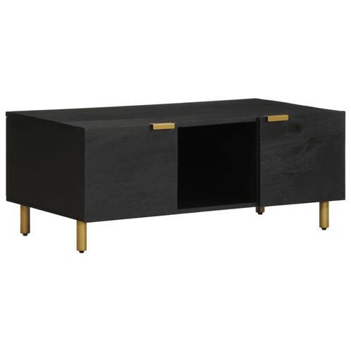 vidaXL Salontafel 100x54x40 cm bewerkt hout zwart, Huis en Inrichting, Tafels | Salontafels, 100 tot 150 cm, Nieuw, Overige houtsoorten