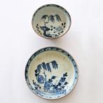 Oud-Chinees Blauw en wit porselein Theekopje met schotel