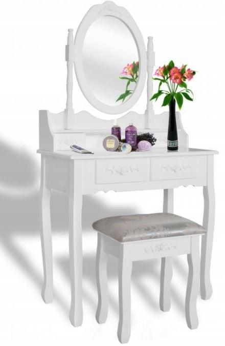 Functionele kaptafel met 3 lades en spiegel - 74x143cm - wit, Huis en Inrichting, Tafels | Kaptafels, Nieuw, Hout, 150 tot 200 cm