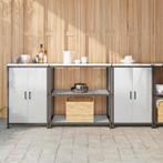 vidaXL Keukenopslag set 3 pcs Zilver 210 x 50 x 92 cm, Huis en Inrichting, Keuken | Keukenelementen, Verzenden, Nieuw