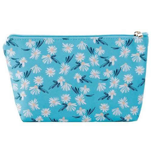 Toilettas Makeup Tas Blauw Met Magrietjes PVC Middelgroot -, Sieraden, Tassen en Uiterlijk, Toilettassen, Nieuw, Ophalen of Verzenden