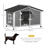 TRUUSK PawHut Hundehütte aus Tannenholz wetterbeständiges Hu, Verzenden, Nieuw