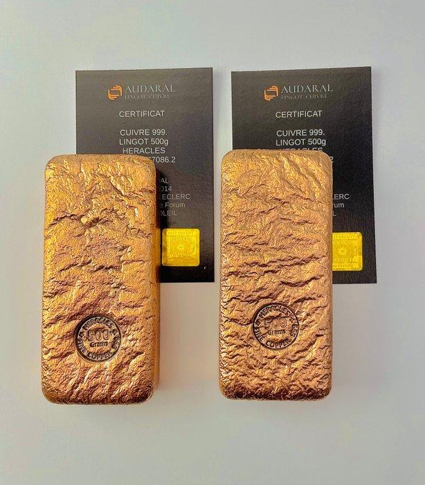 1 kilogram - Koper .999 - Fonderie Heracles - France -, Postzegels en Munten, Edelmetalen en Baren