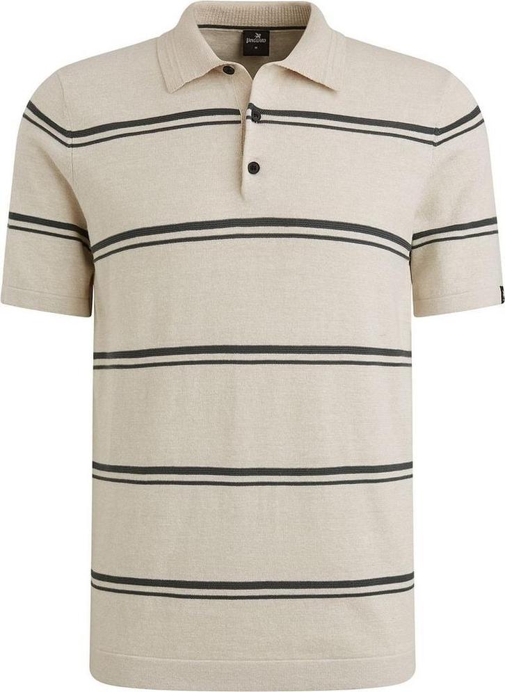 Vanguard Knitted Poloshirt Streep Beige maat M Heren, Kleding | Heren, Polo's, Beige, Nieuw, Maat 48/50 (M), Verzenden