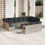 vidaXL 14-delige Loungeset met kussens poly rattan, Verzenden, Nieuw, Rotan, Loungeset