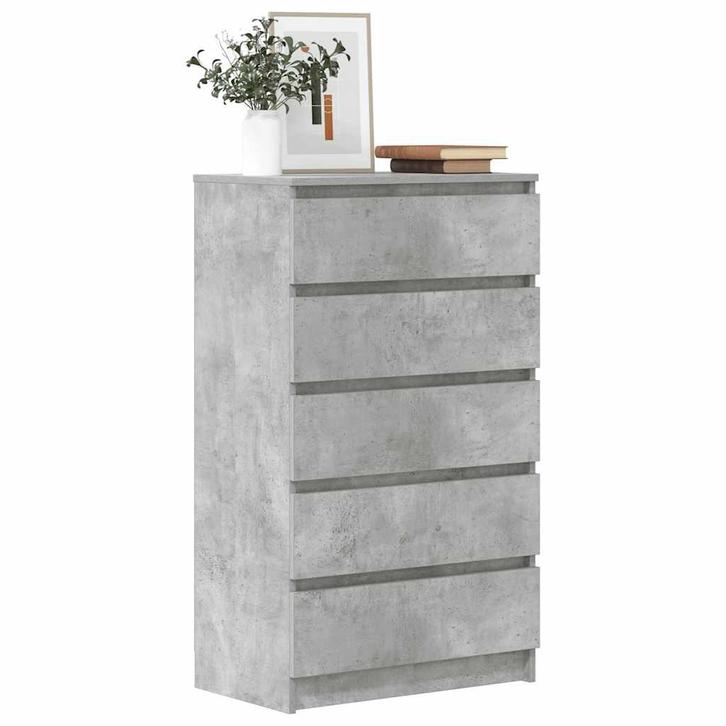vidaXL Ladekast 60x36x103 cm bewerkt hout betongrijs, Huis en Inrichting, Kasten | Buffetkasten, 25 tot 50 cm, Nieuw, Overige houtsoorten