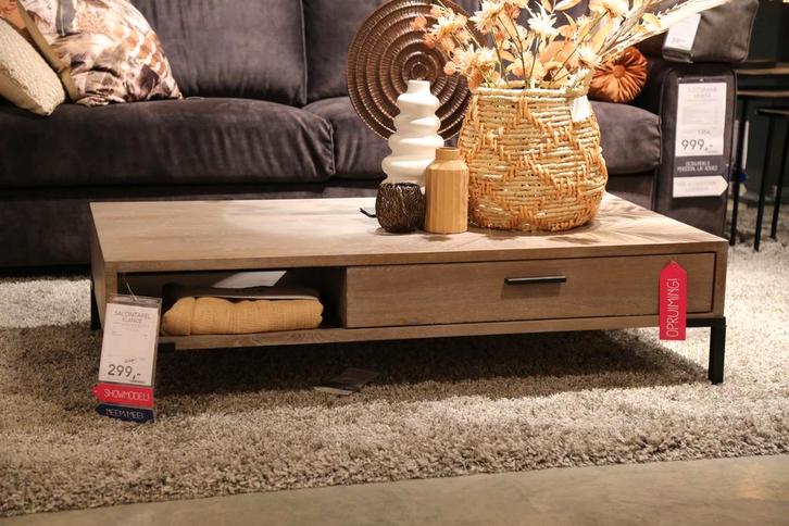 Salontafel Elance - eikenhout - Pronto Wonen, Huis en Inrichting, Tafels | Salontafels, 100 tot 150 cm, Nieuw, 50 tot 100 cm, Eikenhout