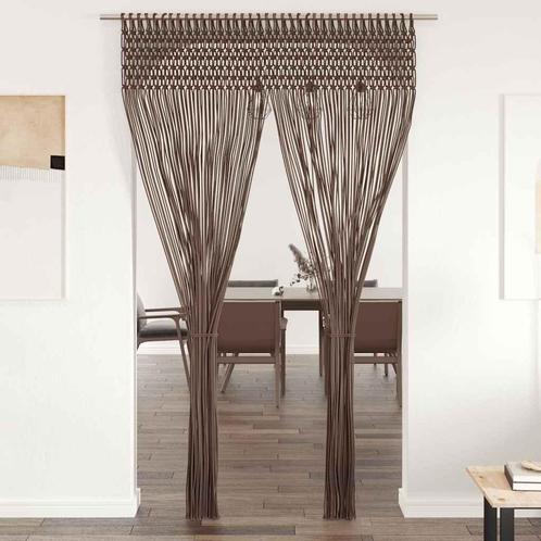 vidaXL Gordijn macramé 140x240 cm katoen taupe, Huis en Inrichting, Stoffering | Gordijnen en Lamellen, Nieuw, Verzenden