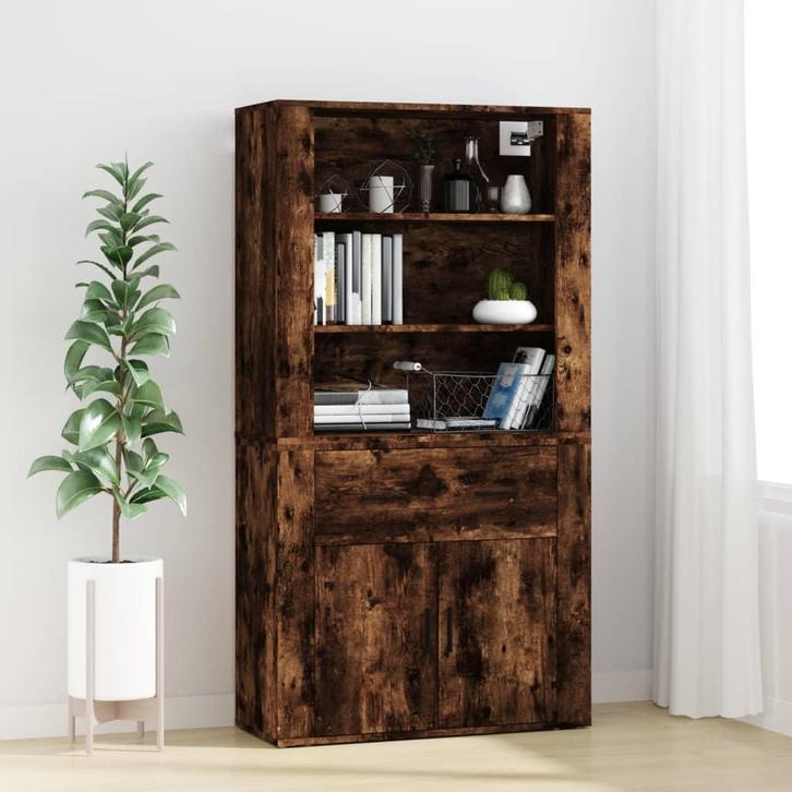 vidaXL buffetkast bewerkt hout gerookt eikenkleurig, Huis en Inrichting, Kasten | Buffetkasten, Nieuw, Overige houtsoorten, Verzenden