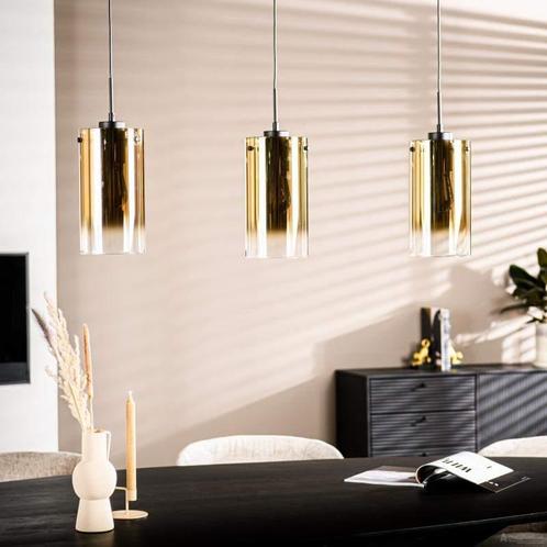 Hanglamp 3 lichts Goud - decoratie, Huis en Inrichting, Woonaccessoires | Wanddecoraties, Nieuw