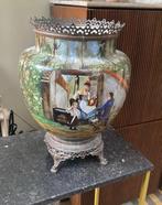 Vaas - Zacht porcelein - Cache-pot van fijne faïence