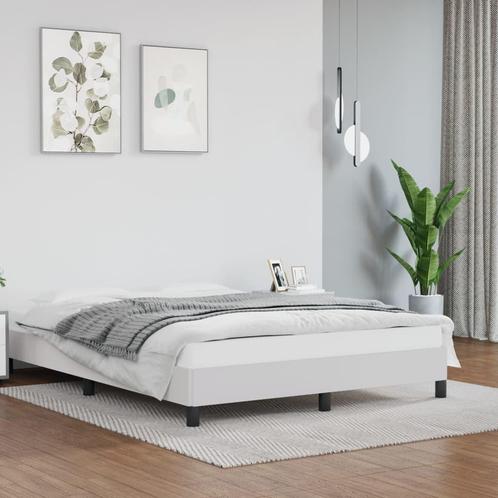 Wit Kunstleren Bed 140x190 - - Tweedekansje! Strak Design, Huis en Inrichting, Slaapkamer | Bedden, 140 cm, 190 cm of minder, Wit