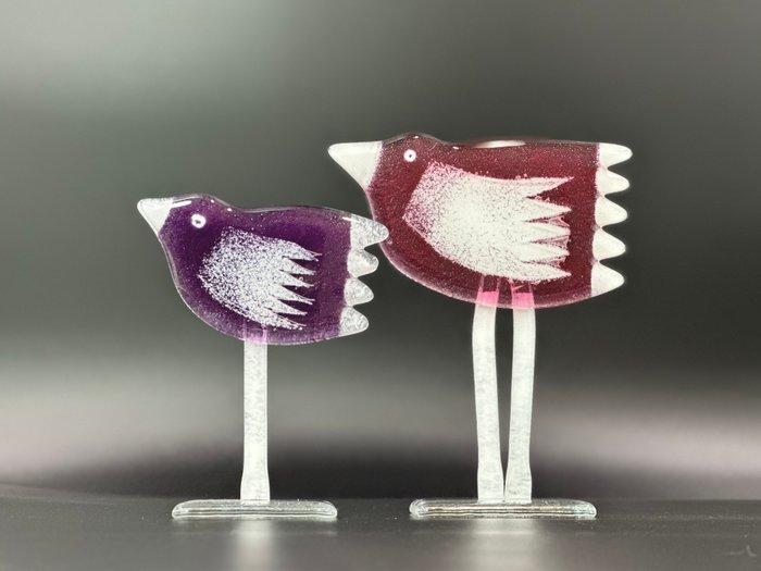 Studio Habrat - Beeldje - Birds (2) - fusing, Antiek en Kunst, Antiek | Glas en Kristal
