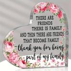 Hart van epoxy met bloemen there are friends, is family 10*1, Hobby en Vrije tijd, Ophalen of Verzenden, Nieuw