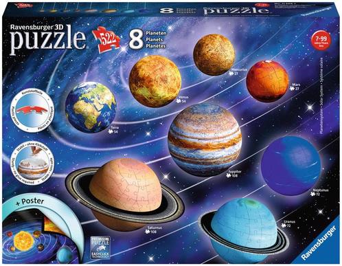 3D Puzzel - Zonnestelsel (522 stukjes) | Ravensburger -, Hobby en Vrije tijd, Denksport en Puzzels, Nieuw, Verzenden