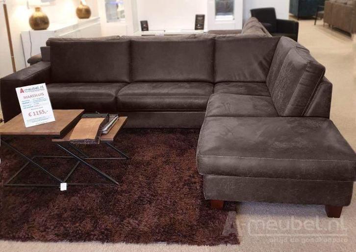 Hoekbank Maassluis - hoekbanken - Bruin, Huis en Inrichting, Banken | Sofa's en Chaises Longues, Nieuw, Stof