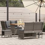 vidaXL 5-delige Loungeset met kussens poly rattan grijs, Verzenden, Nieuw, 5 zitplaatsen, Loungeset