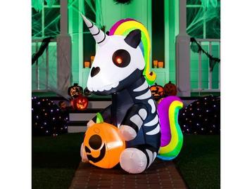 Veiling - Grote Opblaasbare Halloween Eenhoorn met Led Licht beschikbaar voor biedingen