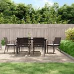 vidaXL 7-delige Tuinset met kussens poly rattan en staal, 6 zitplaatsen, Nieuw, Tuinset, Verzenden