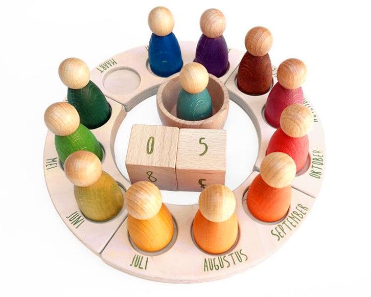 Grapat - Houten Jaarkalender 19-delig - Grapat, Kinderen en Baby's, Speelgoed | Overig