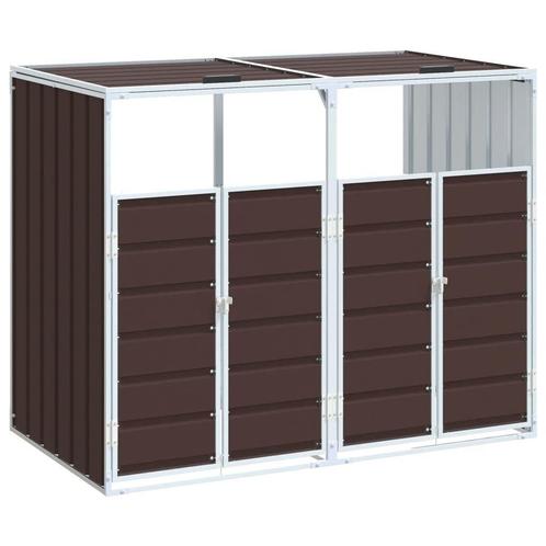 Containerberging 2 Bakken | Tweedekansje | Staal Bruin, 55%!, Tuin en Terras, Bergingen en Tuinkasten, Nieuw, Metaal, Containerberging