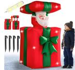 Opblaasbare Kerstman in Cadeau 69x69x114/152cm LED, Diversen, Verzenden, Nieuw