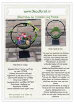 Bloemstuk op metalen ring frame met sideau natural foam stel, Ophalen of Verzenden, Nieuw