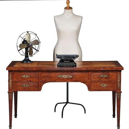 Chique Napoleon III bureau plat ca 1870 Thuyawortel en goud, Antiek en Kunst, Antiek | Kantoor en Zakelijk, Ophalen of Verzenden