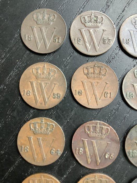 Nederland. Willem III. 1/2 Cent 1851-1886 (Zonder, Postzegels en Munten, Munten | Nederland
