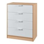 Commode Varkaus ladekast mdf met 4 lades 90x70x40 cm eikenkl, Verzenden, Nieuw