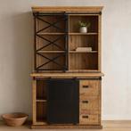 Buffetkast Mangohout Milan 100 X, Huis en Inrichting, Kasten | Buffetkasten, 100 tot 150 cm, Nieuw, Industriële meubels, 25 tot 50 cm