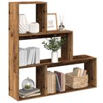 vidaXL Kamerscherm / boekenkast 3-laags 123x29x123 cm hout, Verzenden, Nieuw, Overige houtsoorten