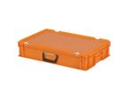 Koffer - 600 x 400 x H 135 mm - oranje - stapelbak met, Ophalen of Verzenden, Nieuw