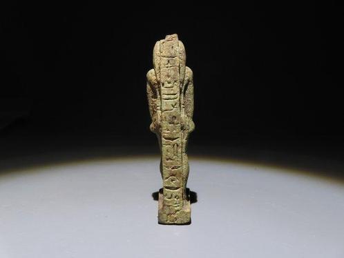 Oud-Egyptisch Faience Nefertum amulet met hiërogliefen. Late, Verzamelen, Mineralen en Fossielen
